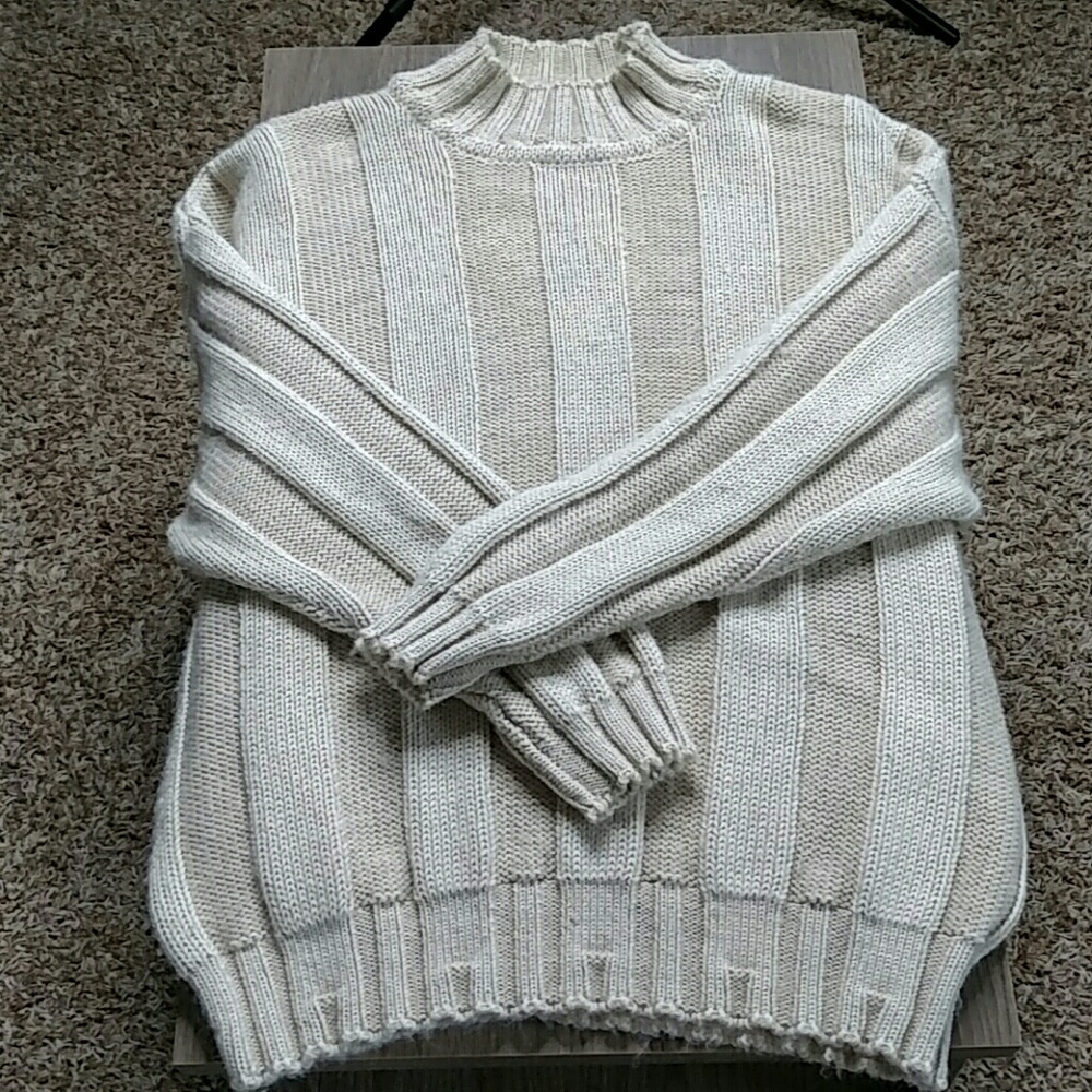 Gaeltarra Ireland Aplaca Wool Cream Ribbed Sweater
